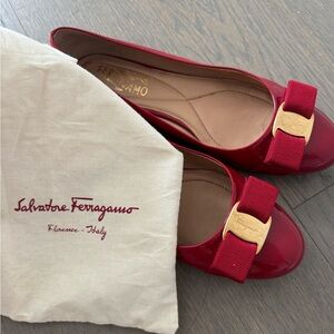 Salvatore Ferragamo Vara Red Flats